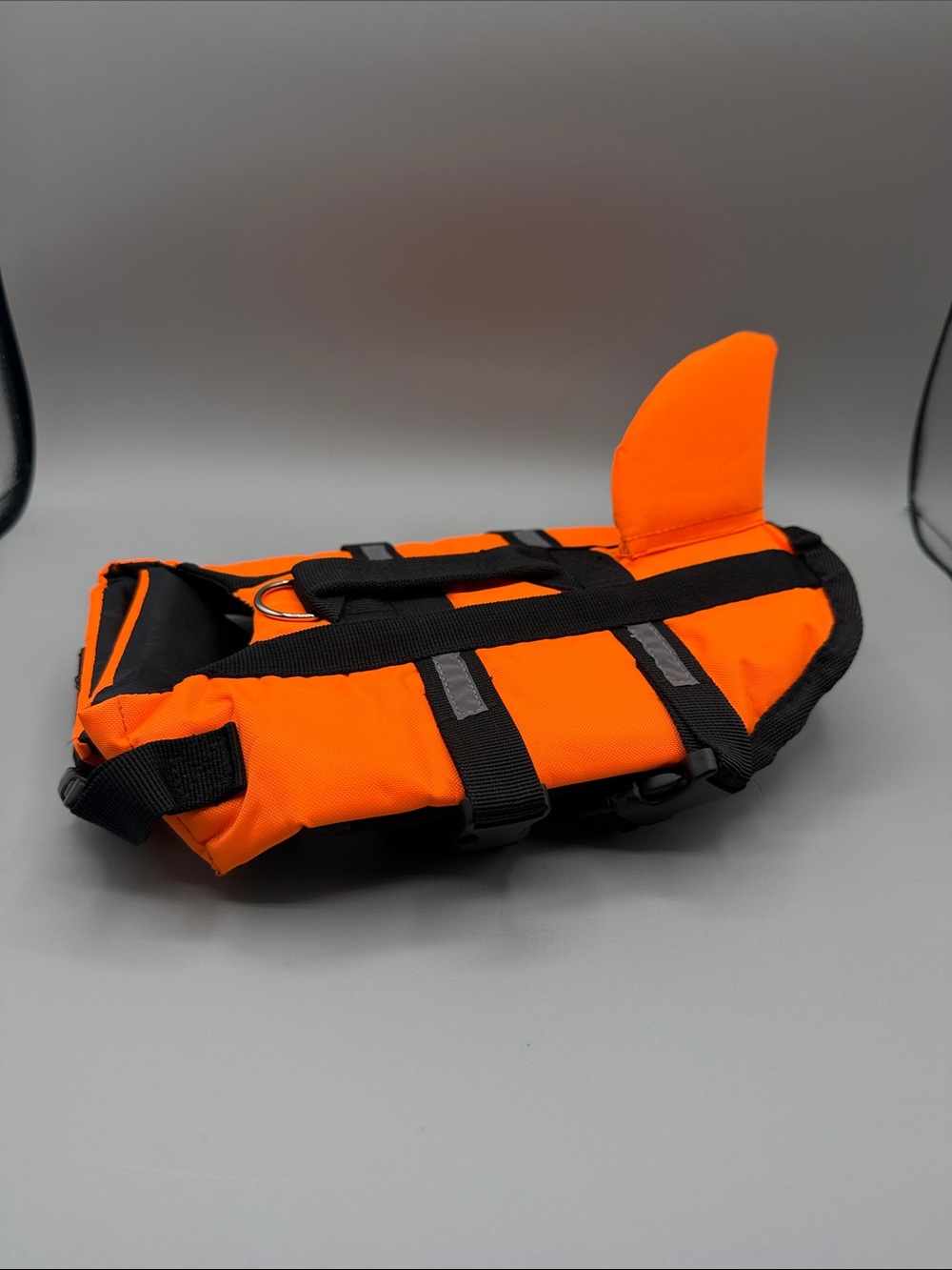 Orange Dog Life Jacket with Safety Handle and D-Ring Shark Fin Size X-Small